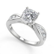 Claire Inset 4 Prong Cushion Cut Diamond Engagement Ring - Nivetta